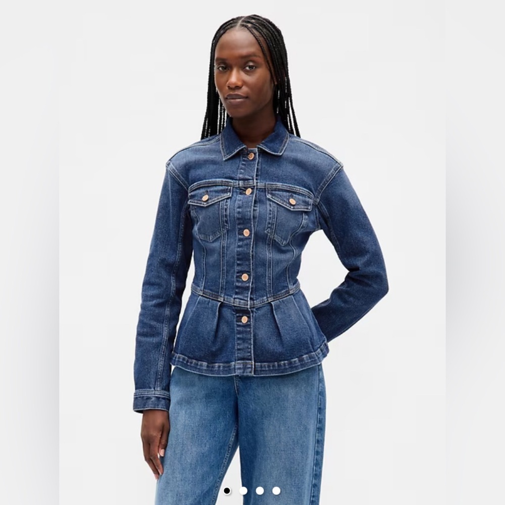 GAP Indigo Denim Peplum Jacket